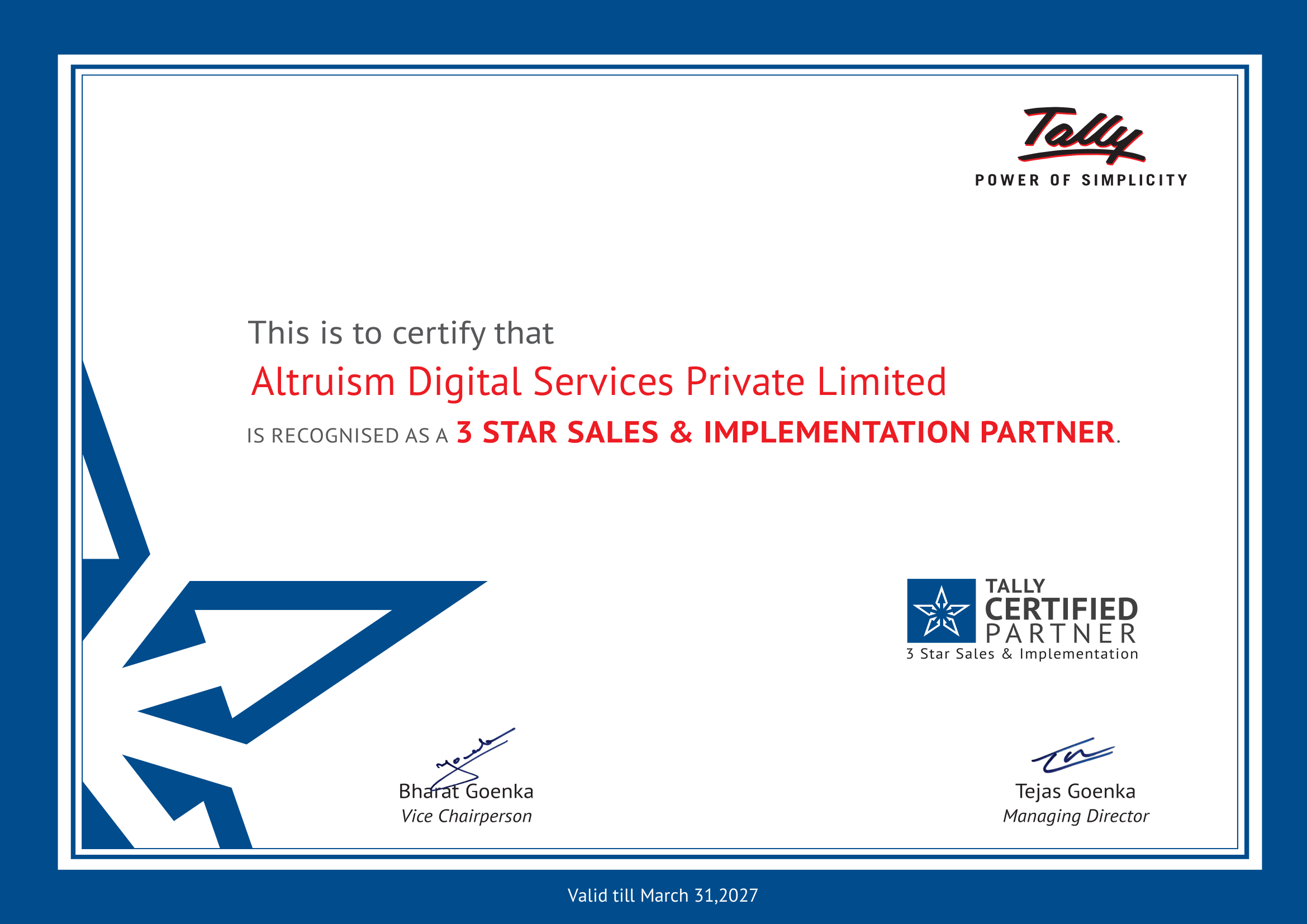 Certified Tally Partner